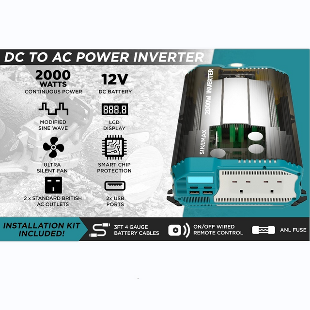 2000W 12v 230v DC เป็น AC ดัดแปลง Sine Wave นอกผู้ผลิตอินเวอร์เตอร์กริด